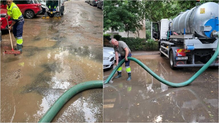 Curățenie de urgență în Sectorul 6 după ploaia torențială