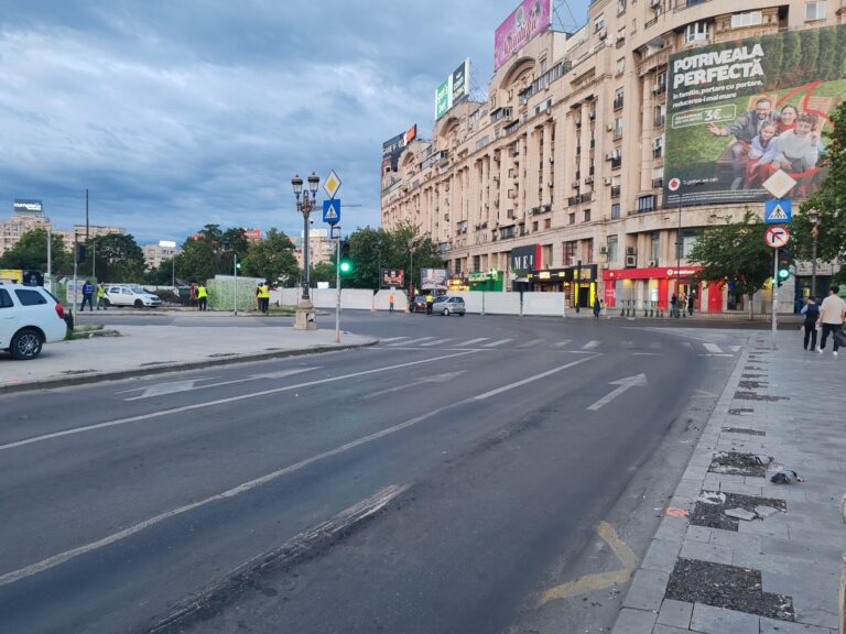 ESENȚIAL | Piața Unirii în prima zi de restricții pentru refacerea planșeului: Trafic deviat și închideri de drumuri