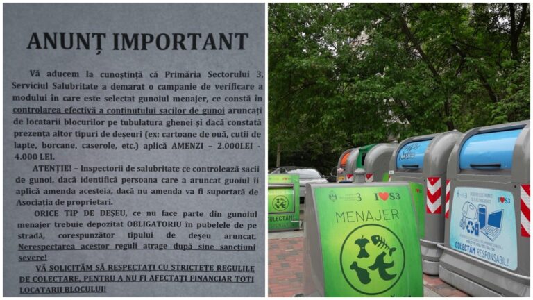 Nemulțumiri în Sectorul 3 privind colectarea selectivă a deșeurilor
