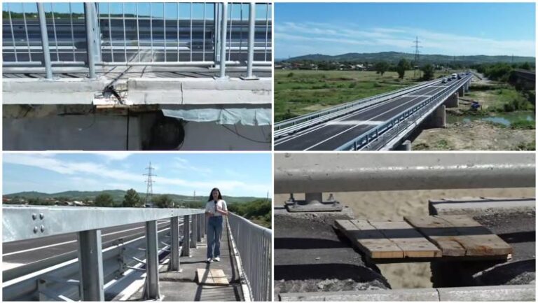 Pod cu defecte, deschis circulației pe DN1A spre Brașov