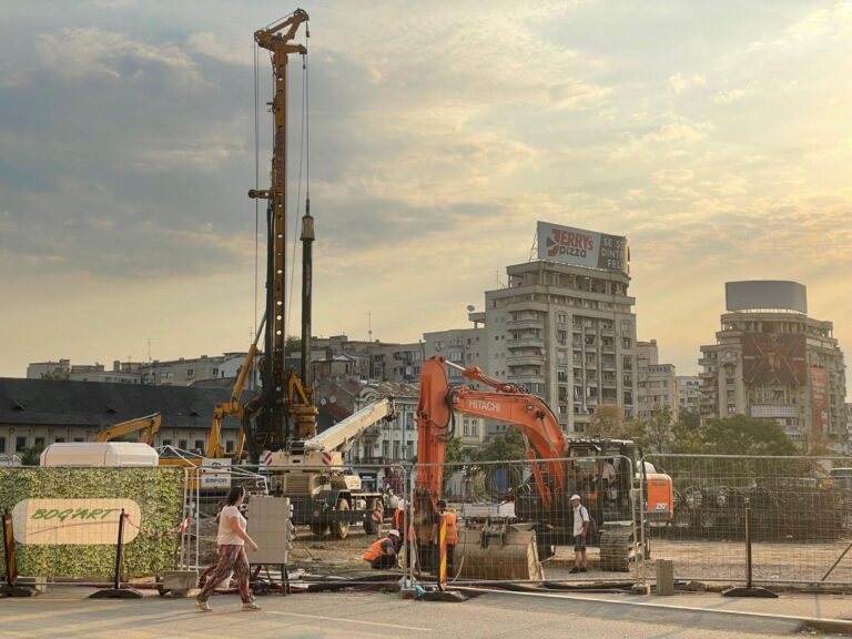 Progres pe Șantierul de la Unirii: Lucrările la pilonii de susținere au ajuns la 15%