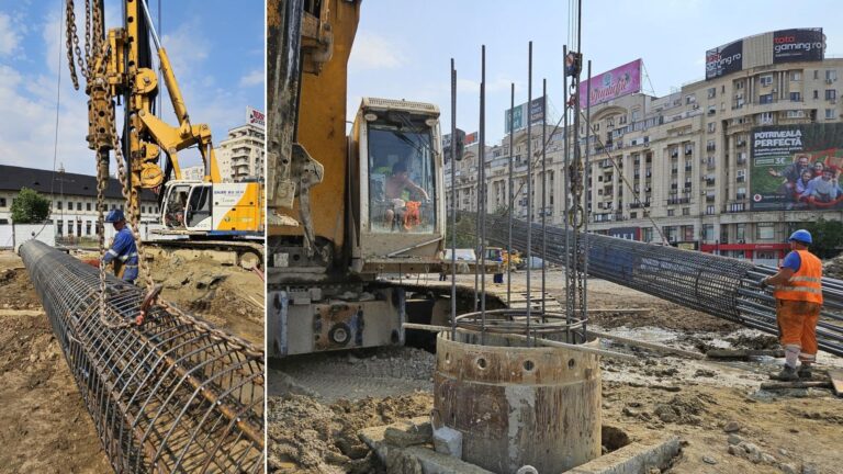 Progrese pe Șantierul de la Unirii: Piloții Forați Finalizați, Intervenții Imminente Sub Planșeu