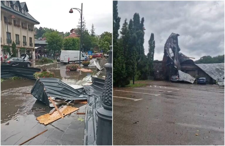 Trafic Îngreunat în Sinaia din Cauza Furtunii
