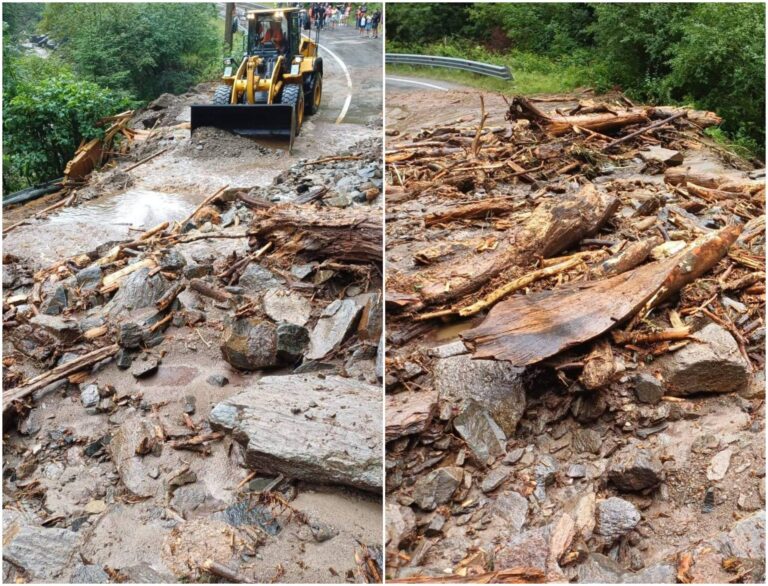 Trafic blocat pe Transfăgărășan din cauza viiturilor în zona Arefu, județul Argeș