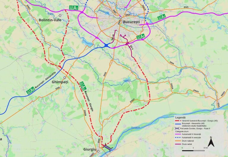A5 București-Giurgiu | Studiul de fezabilitate a crescut cu 350.000 de euro după reevaluarea ofertelor. Finalizarea este estimată pentru 2027