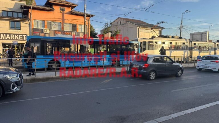 Accident între un autobuz și un tramvai STB pe Șoseaua Sportului. Linia 21 este blocată spre Pasaj Colentina