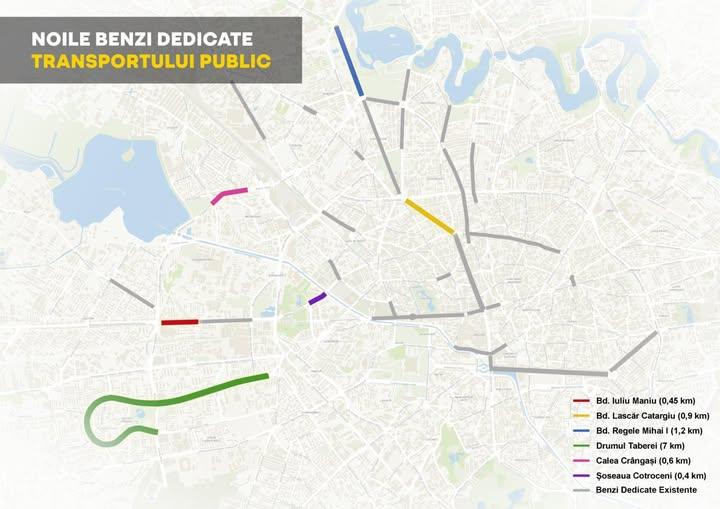 Extinderea rețelei de benzi unice pentru transportul public în București
