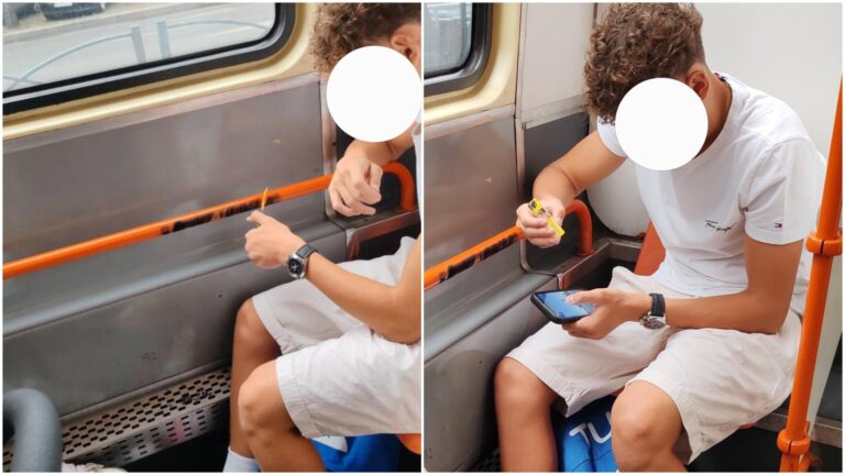 Incident îngrijorător în tramvaiul 21: Un tânăr a provocat distrugeri prin foc