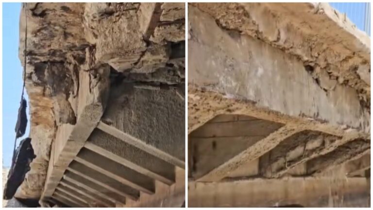 Planșeul Unirii, o structură extrem de fragilă, surprinsă în imagini alarmante