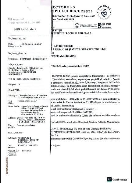 Primăria Sectorului 5 Continuă Demersurile pentru Reabilitarea Școlii Gimnaziale I.G. Duca