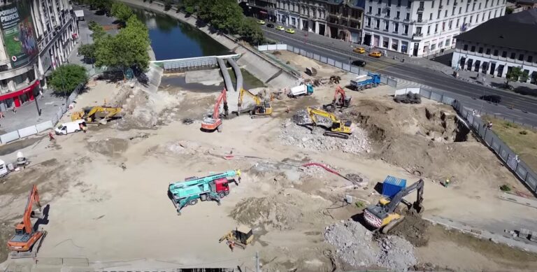 Progresul lucrărilor de consolidare a Planșeului Unirii