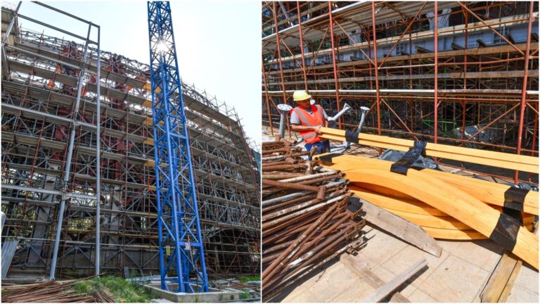 Proiectul Cinematografului Favorit avansează: Montarea arcelor de lemn stratificat a început