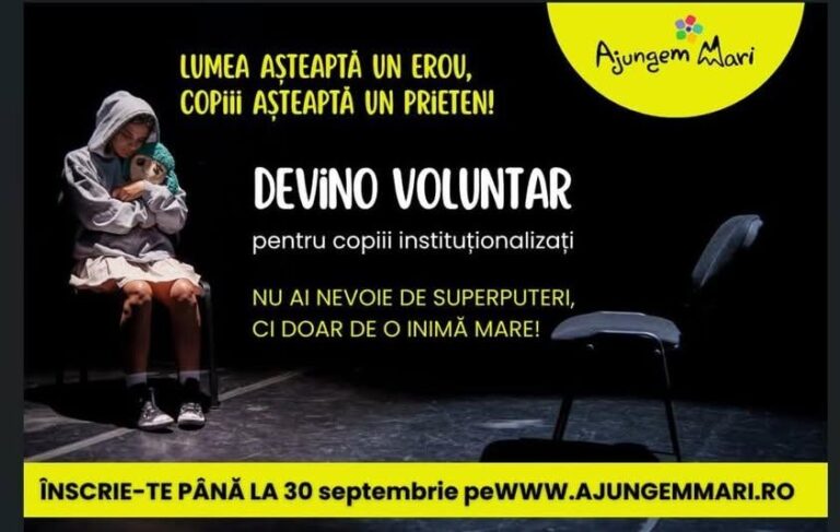 Se caută voluntari pentru a sprijini copiii din sistemul de protecție socială