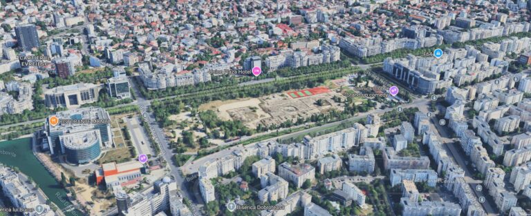 Terenul-fantomă de la Unirii: între parc și Filarmonică lângă Cartierul Justiției