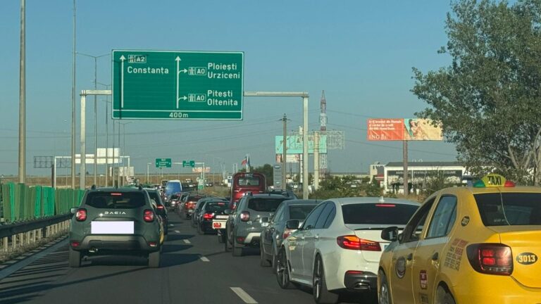 Trafic intens pe Autostrada Soarelui la ieșirea din București, accident în lanț implicând mai multe autoturisme