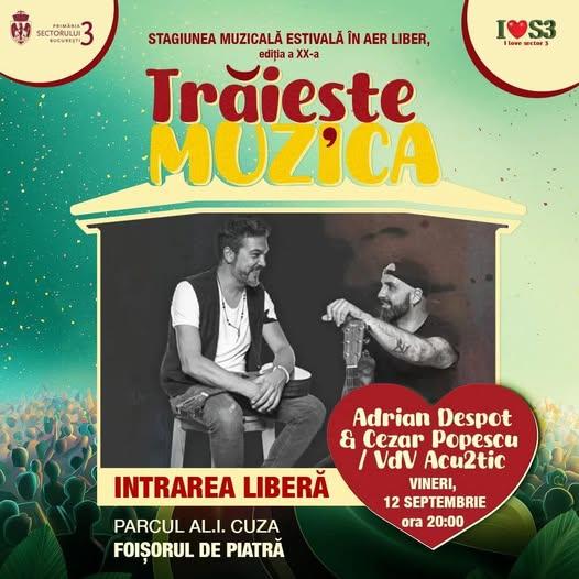 Adrian Despot și Cezar Popescu aduc muzica acustică în Parcul Al. Ioan Cuza