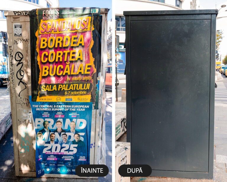 Amenzi pentru afișe lipite ilegal în București, cu sancțiuni de până la 100.000 lei