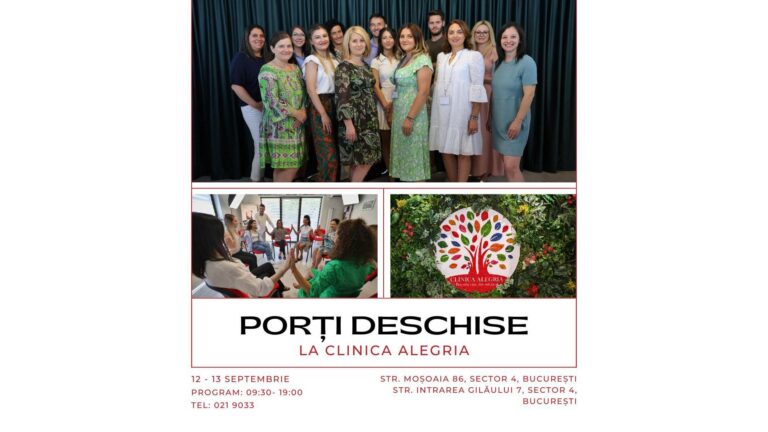 Clinica Alegria deschide porțile comunității: două zile dedicate sănătății mintale și echilibrului emoțional