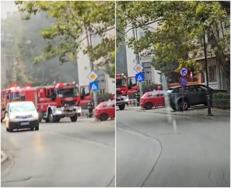 Incendiu auto în centrul Bucureștiului, pe Strada Batiștei