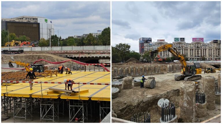 Proiectul de la Unirii avansează: Cofrajul pentru noul planșeu este în construcție