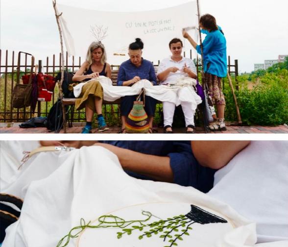 Protest inedit în Parcul IOR: Crearea unui banner din frunze