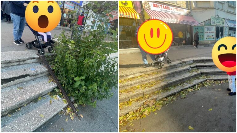 Accesul la Piața Delfinului, îngreunat de treptele deteriorate