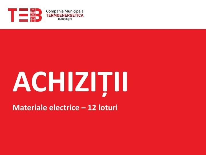 Procedură simplificată pentru achiziția de materiale electrice