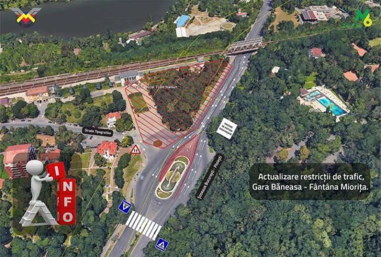 Restricții de trafic actualizate în zona Fântâna Miorița și Gara Băneasa