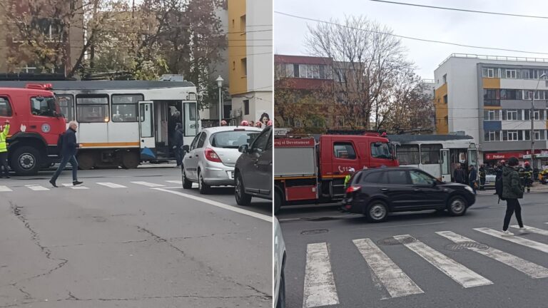 Incendiu pe linia 32 a tramvaiului pe Șoseaua Alexandriei