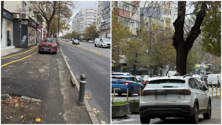 O poartă s-a deschis prin distrugere în gardul de pe Calea Dorobanți