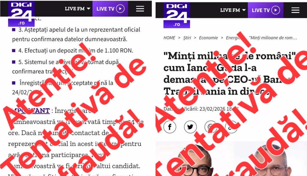 Atenție, site-ul Digi24 a fost clonat de escroci - Politica