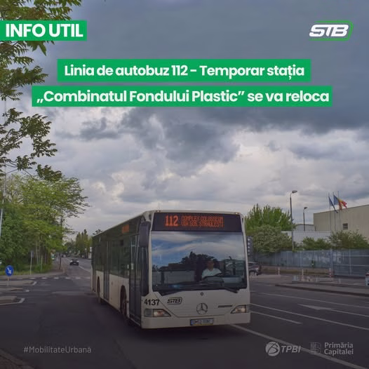 Stația Combinatul Fondului Plastic se mută temporar cu 30 de metri - Bucuresti