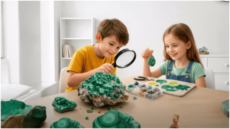 Atelier educativ la Muzeul Antipa: Descoperă malachitul prin știință și artă