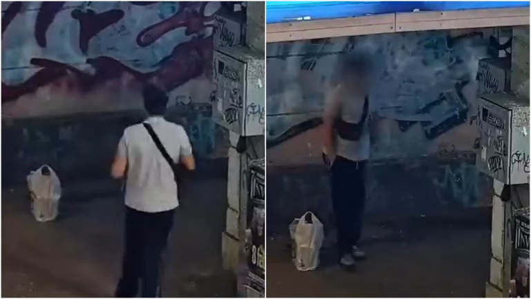 Big Brother e cu ochii pe grafferii de ocazie din București. Un puști a fost prins în timp ce mâzgălea blocul cu coloane de la Piața Romană. PMB: Stop vandalizării!