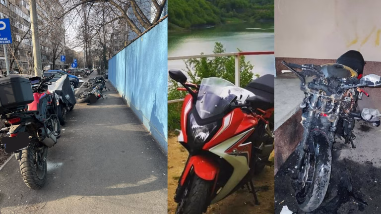 Fenomen alarmant în parcările din Militari și Iuliu Maniu: motociclete doborâte și incendiate