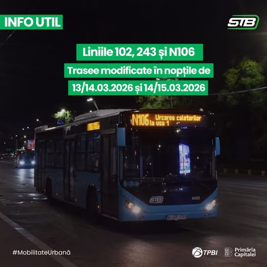 Atenție, nopți cu devieri pe Berceni: trei linii de autobuze își schimbă traseul - Bucuresti
