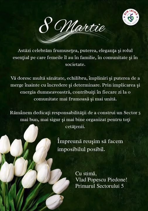 La mulți ani, doamnelor și domnișoarelor bucureștence!