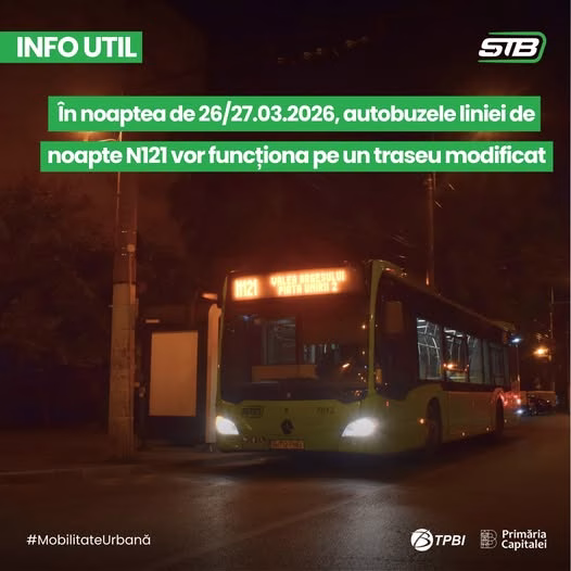 Linia N121 se ia la întrecere cu macaraua pe Luterană
