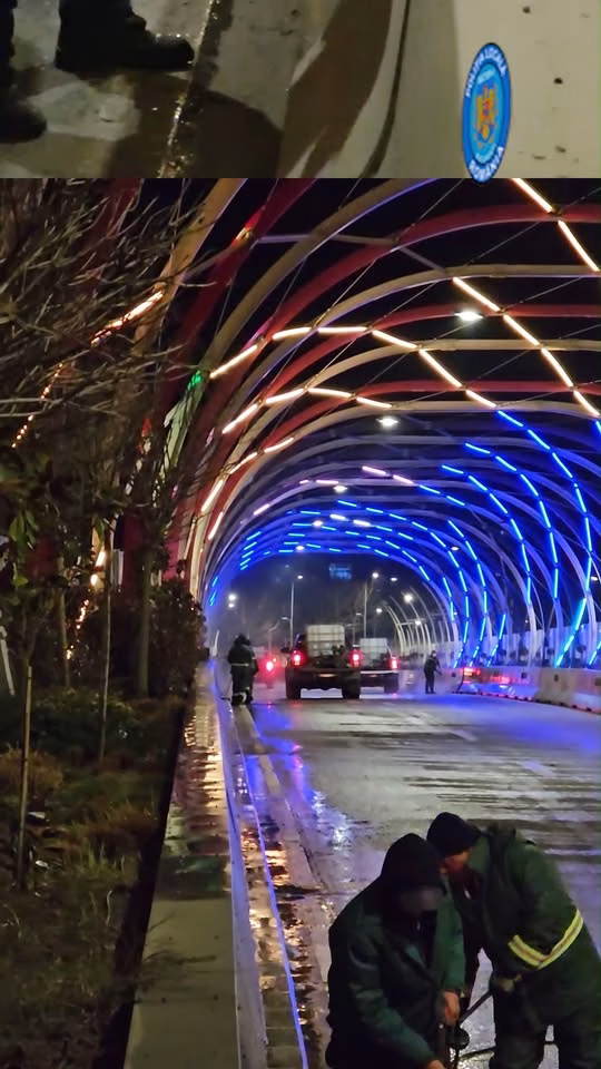 Pasajul Europa Unită s-a spălat noaptea, cu poliție și tot - Bucuresti
