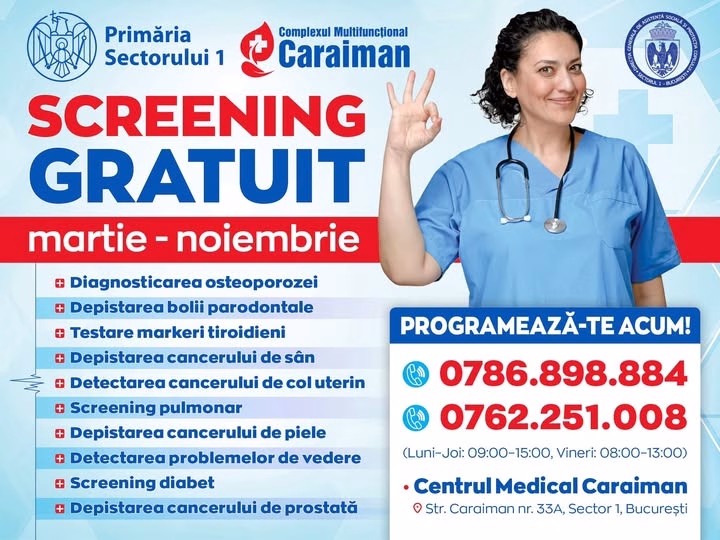Screening gratuit în Sectorul 1 până în 2026 - Bucuresti
