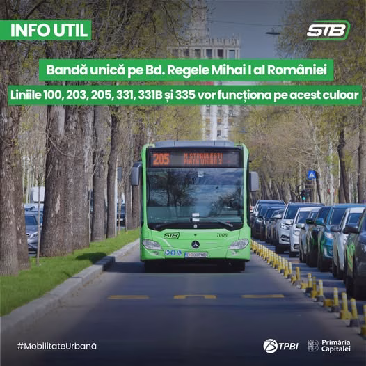 Culoar unic pe Regele Mihai I: șase linii de autobuz schimbă traseul