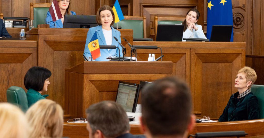 Maia Sandu vorbește la Riga despre cum a fost ruptă Moldova de România - Politica
