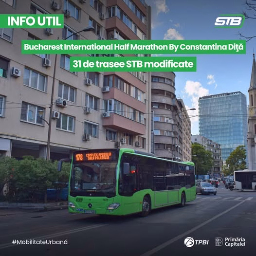 Maraton duminică în București: 31 de linii STB deviază - Bucuresti