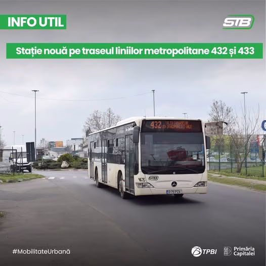 Stație nouă pentru 432 și 433 la Militari: oprire la Carrefour