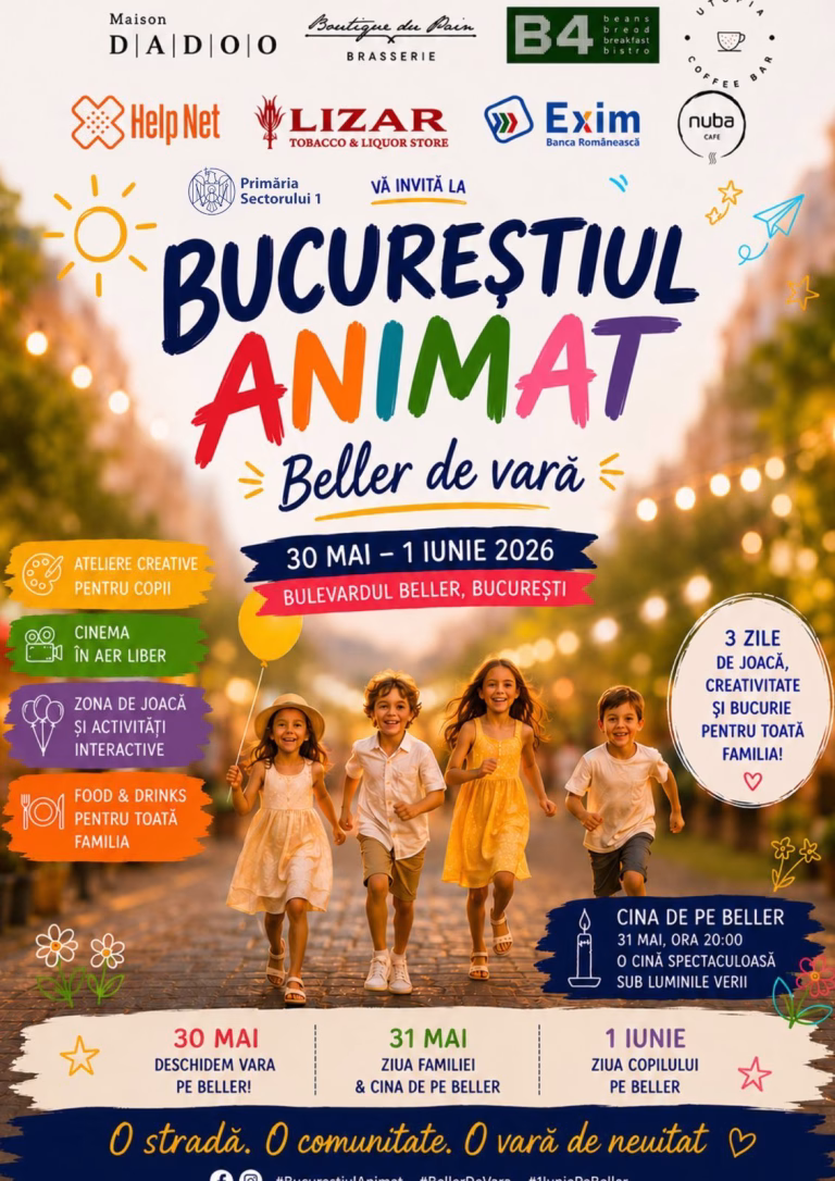 Radu Beller devine stradă de weekend pentru copii, sport și cină comunitară
