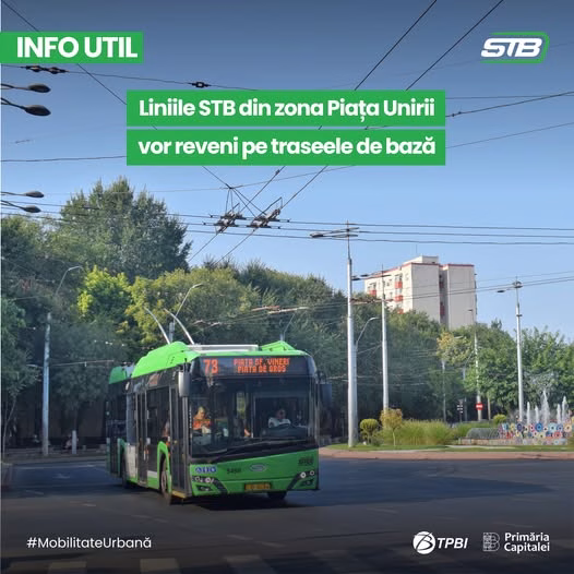 Autobuzele revin prin Piața Unirii după finalizarea lucrărilor - Bucuresti