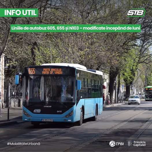 Trei linii de autobuz își schimbă traseul de luni - Bucuresti