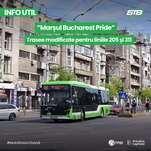Bucharest Pride sâmbătă: două linii de autobuz deviază - Bucuresti