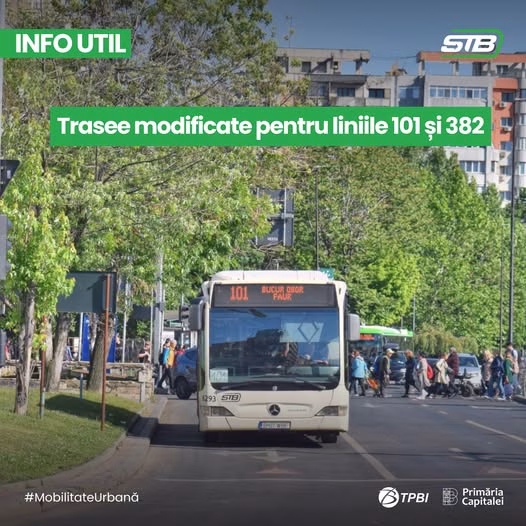 Liniile 101 și 382 ocolesc Ziduri Moși din cauza lucrărilor - Bucuresti