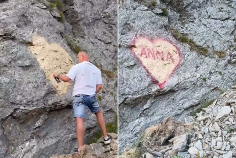 Inima de pe Transfăgărășan și scuza „n-a dat în nimeni”